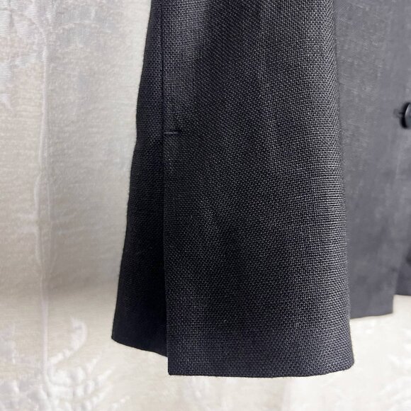 Irish linen black shacket lightweight 14 petite jacket vintage Talbots blazer - Picture 5 of 10
